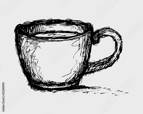  coffee mug in doodle art style
