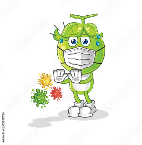 pea head refuse viruses cartoon. cartoon mascot vector