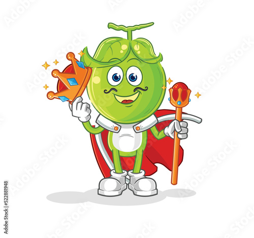 pea head king vector. cartoon character