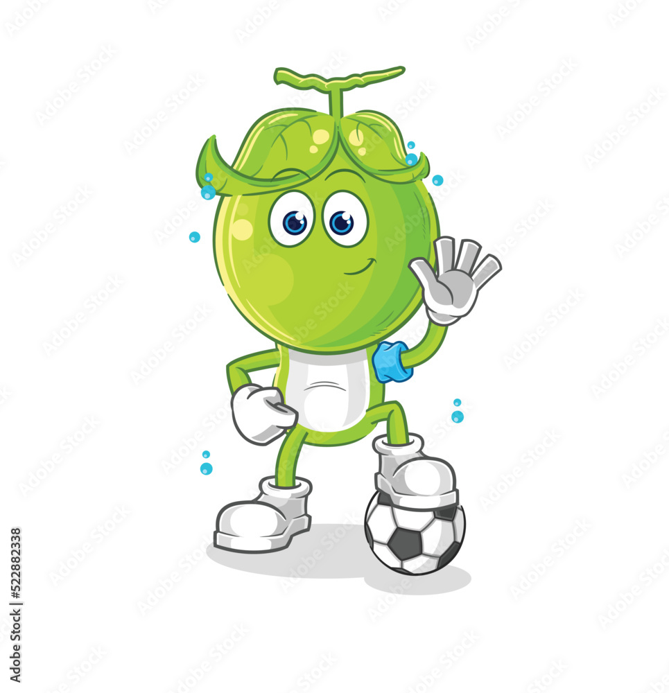 pea head playing soccer illustration. character vector pea head playing soccer illustration. character vector