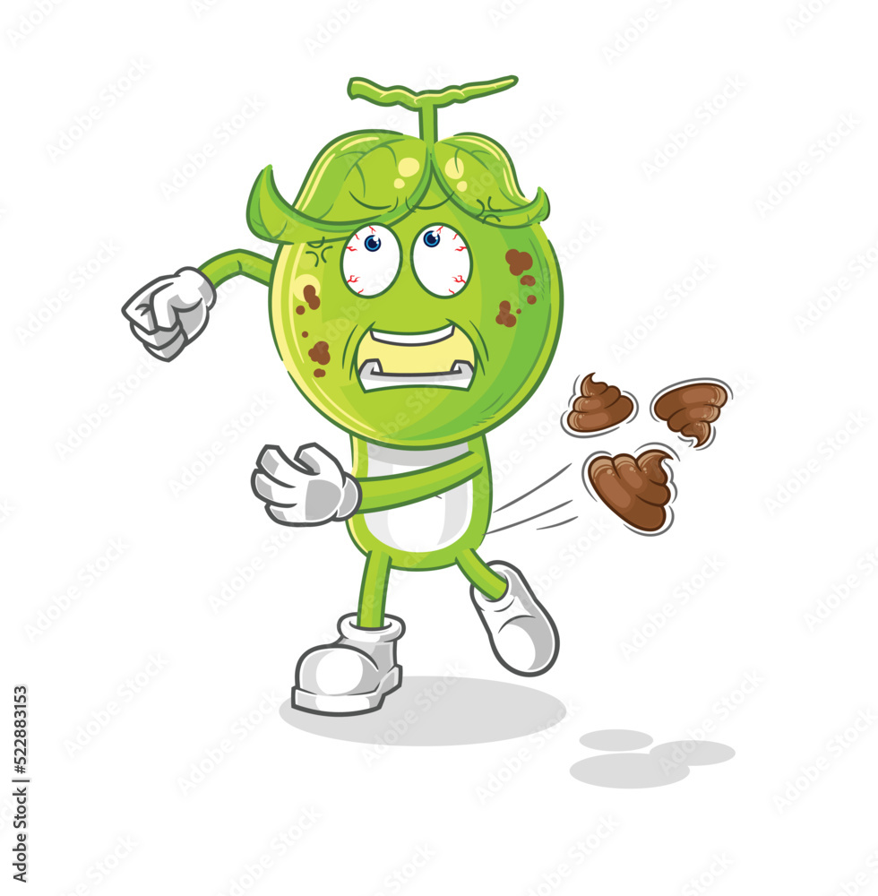 pea head throwing shit vector