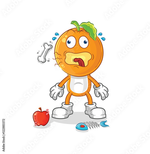 orange head burp mascot. cartoon vector