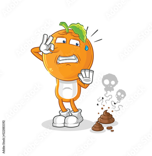 orange head with stinky waste illustration. character vector
