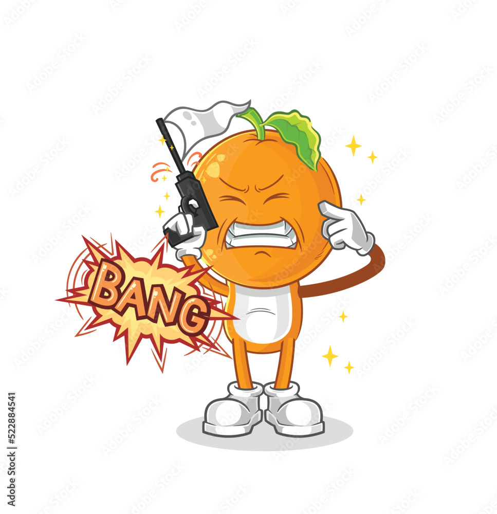 orange head warning shot mascot. cartoon vector orange head warning shot mascot. cartoon vector