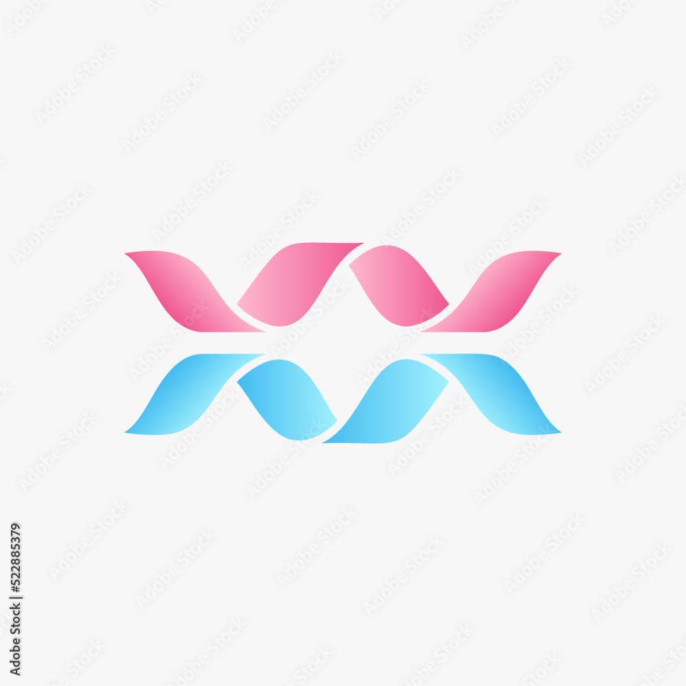 Obraz premium The flower petals are arranged to form the letter WM which is unique but still simple. A classic logo that looks mature. Perfect for beauty product logos.