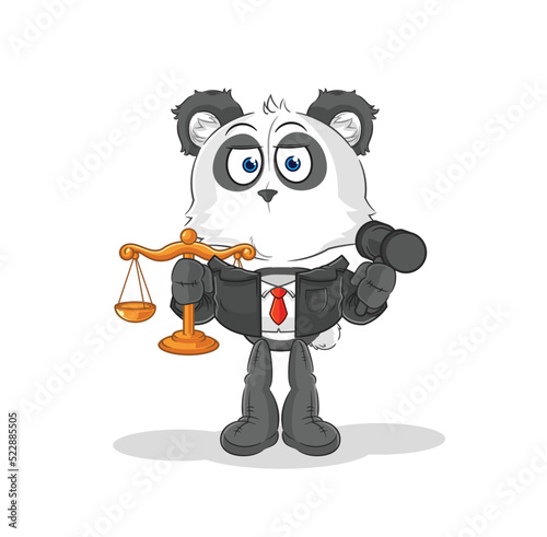 panda lawyer cartoon. cartoon mascot vector