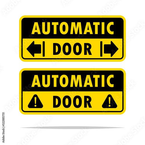 Automatic door sign vector isolated illustration