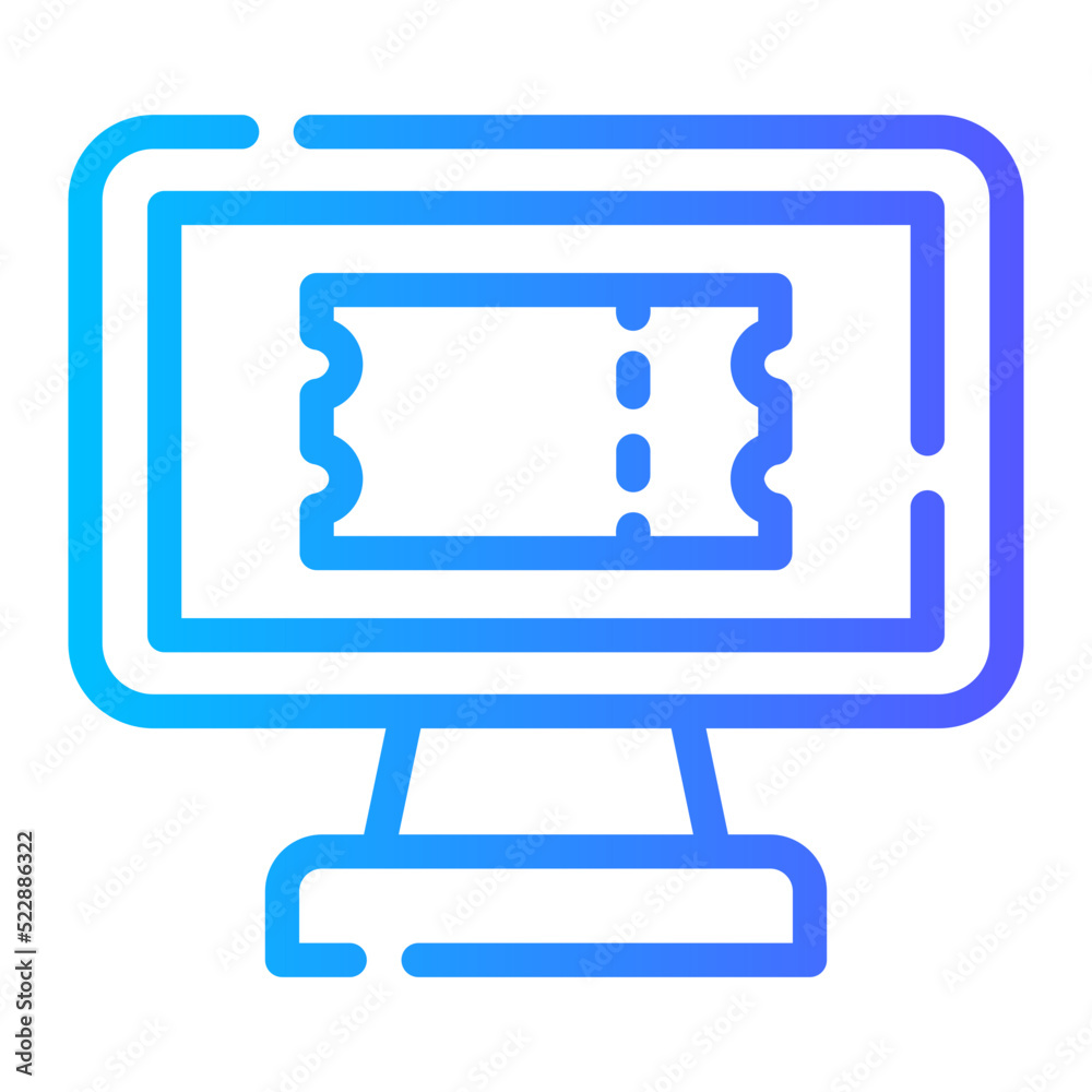 online ticket gradient icon online ticket gradient icon