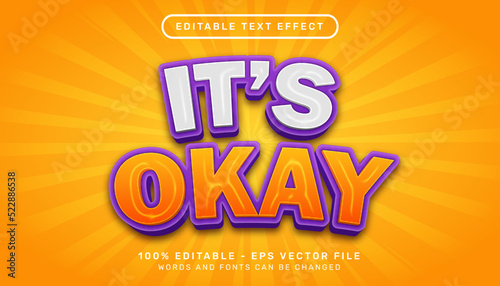 it's okay 3d text effect and editable text effect