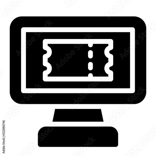 online ticket glyph icon