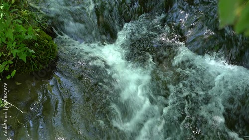 Noisy river falling from the mountain, photo
