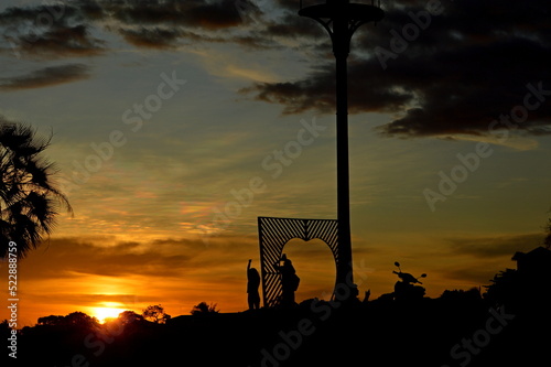 shadows in the sunset