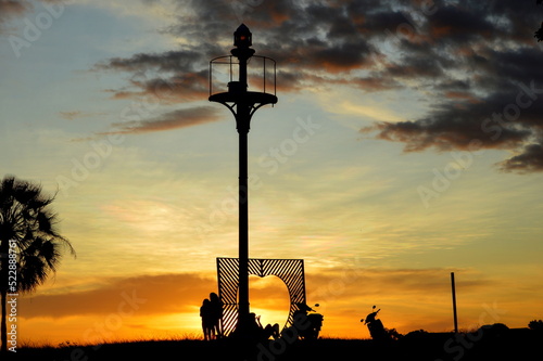 shadows in the sunset