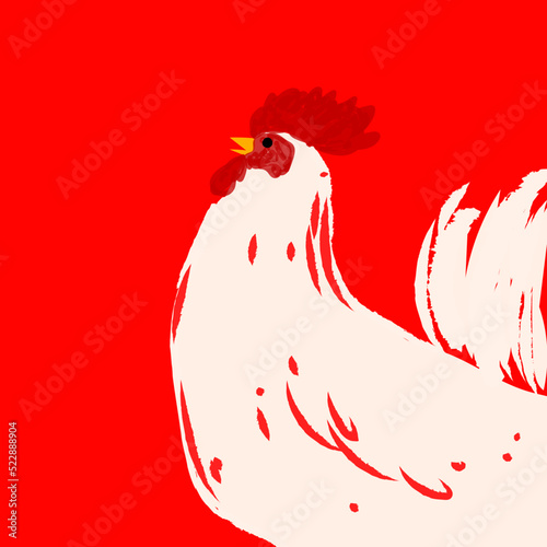 Chicken rooster hen icon character mascot animal poultry farm vector illustration.