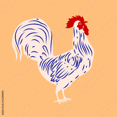 Chicken rooster hen icon character mascot animal poultry farm vector illustration.