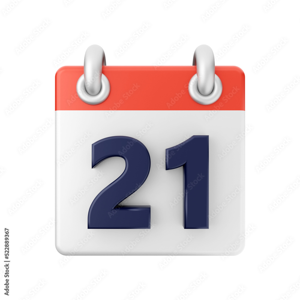 Fototapeta premium Calendar date day even 3d icon illuatration