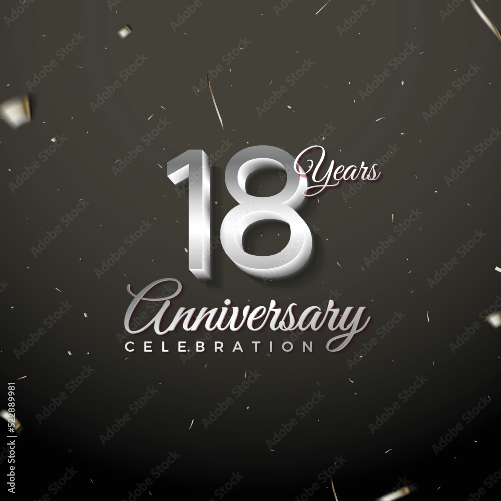 18 years anniversary celebration card.