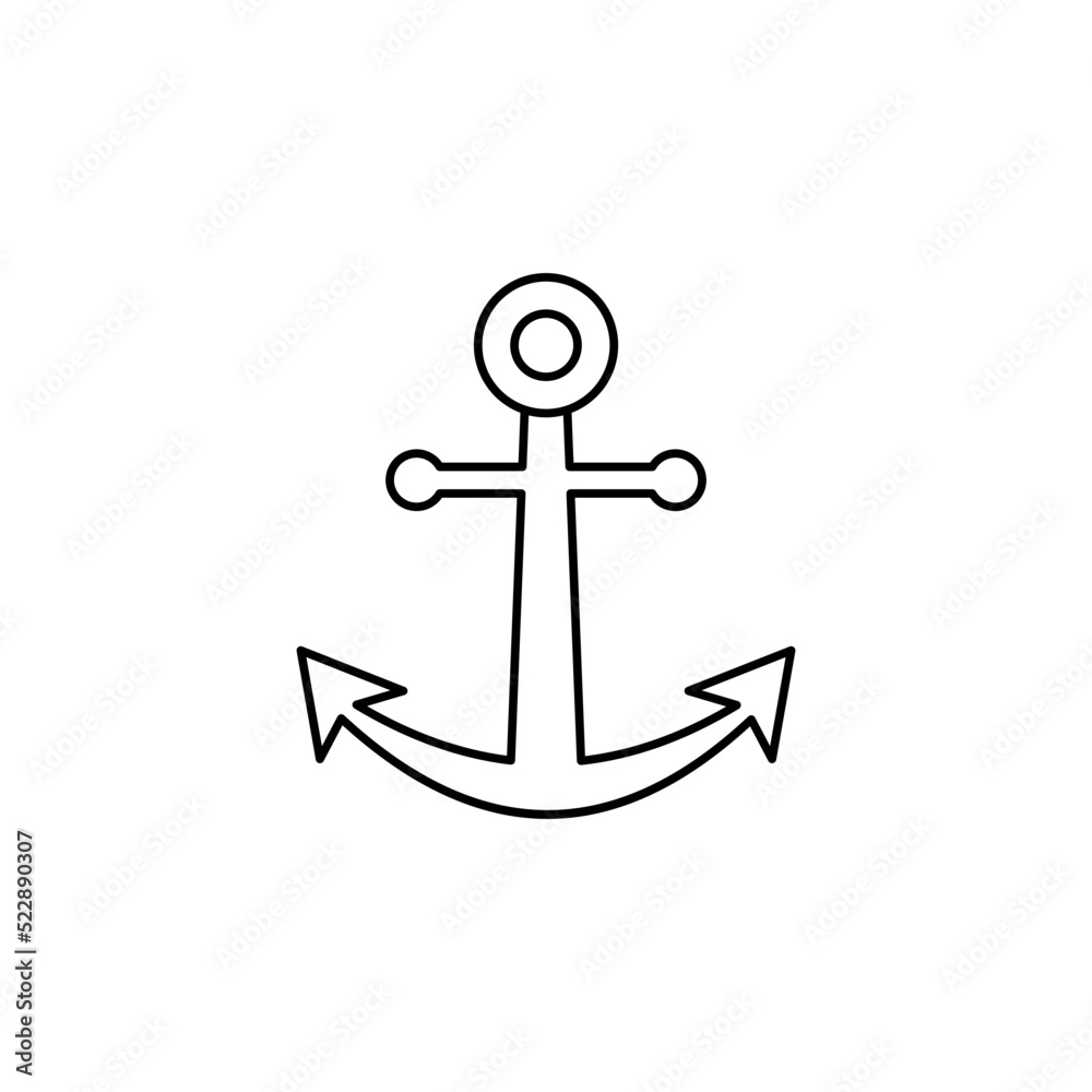 Anchor, Port Thin Line Icon Vector Illustration Logo Template. Suitable For Many Purposes. Anchor, Port Thin Line Icon Vector Illustration Logo Template. Suitable For Many Purposes.