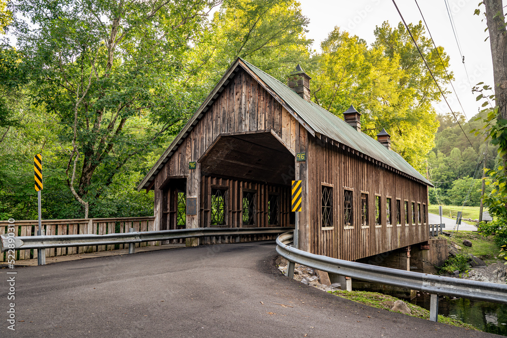 Wooden Bridge in the Forest near the Smoky Mountain Wooden Bridge in the Forest near the Smoky Mountain