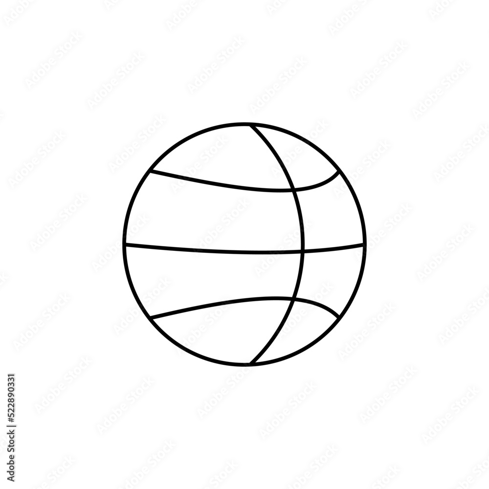 Basketball Thin Line Icon Vector Illustration Logo Template. Suitable For Many Purposes.