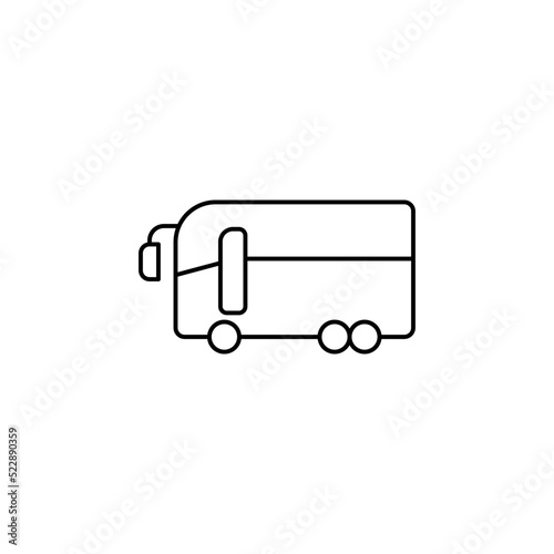 Bus, Autobus, Public, Transportation Thin Line Icon Vector Illustration Logo Template. Suitable For Many Purposes.