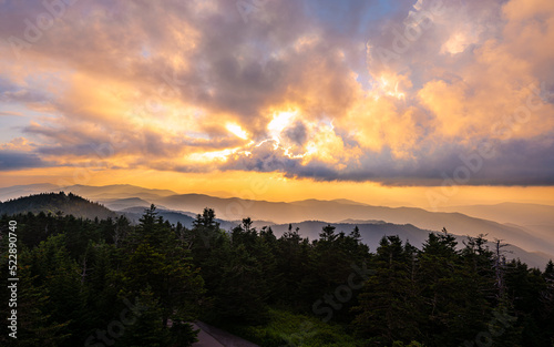 Sunset in the Smoky Mountain at Clingmans Dome