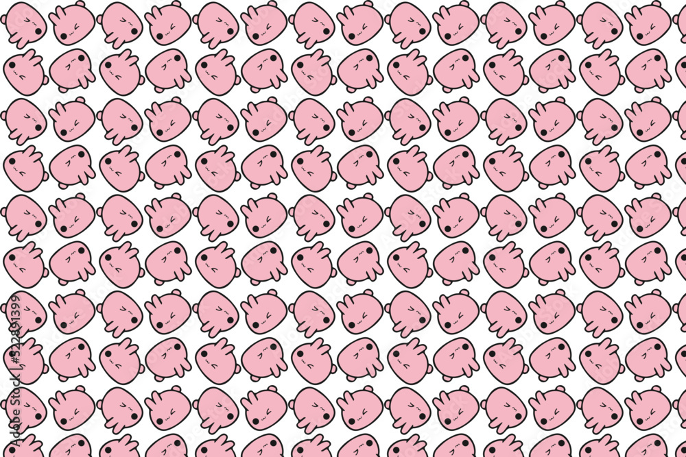 seamless pattern with pink bunnies