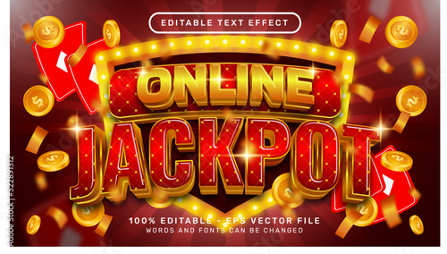 online jackpot 3d text effect and editable text effect