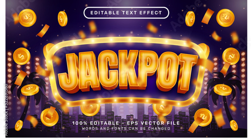 jackpot 3d text effect and editable text effect