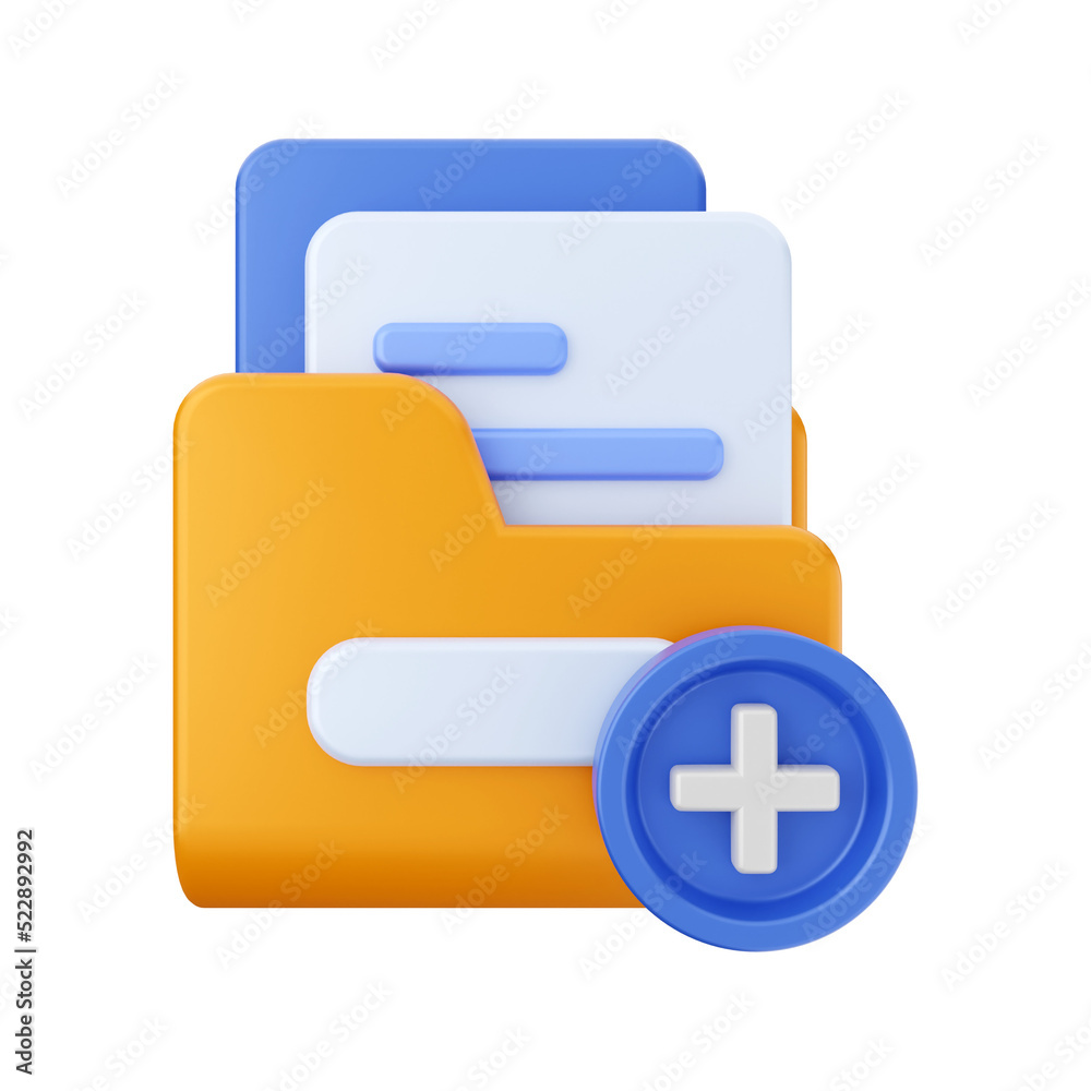 Obraz premium folder and file 3d icon illustration