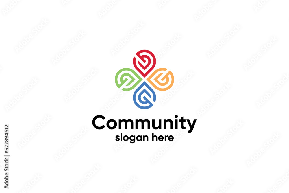 Solidarity community logo vector symbol
