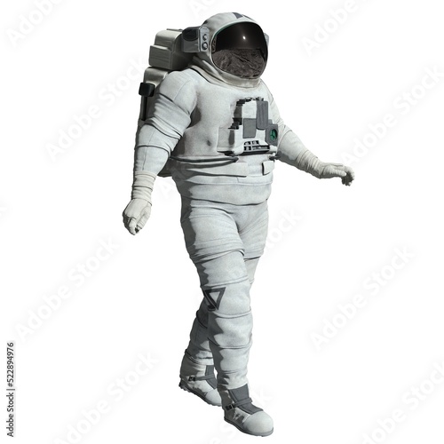 Astronaut 3d illustration isolated on white background © elenaed