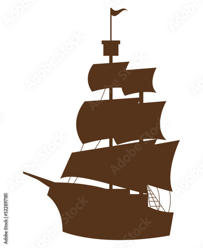 columbus caravel ship silhouette photo