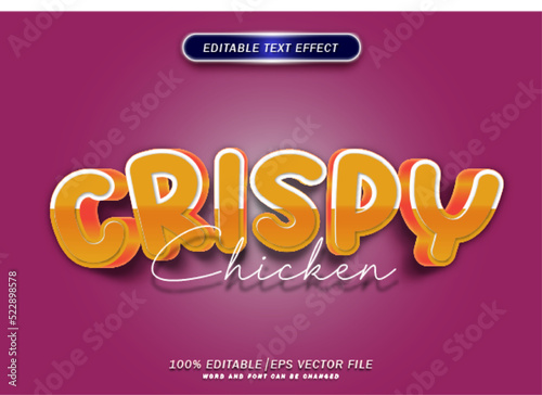 Chicken crispy text style effect. 3d font style effect.