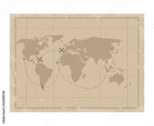 Fototapeta Naklejka Na Ścianę i Meble -  antique paper map
