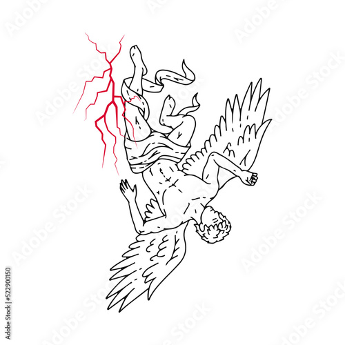 vector illustration of a fallen angel
