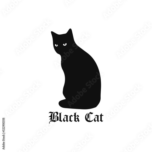 Fototapeta Naklejka Na Ścianę i Meble -  black cat silhouette illustration vector