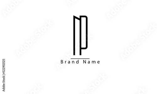 NP PN N P abstract vector logo monogram template