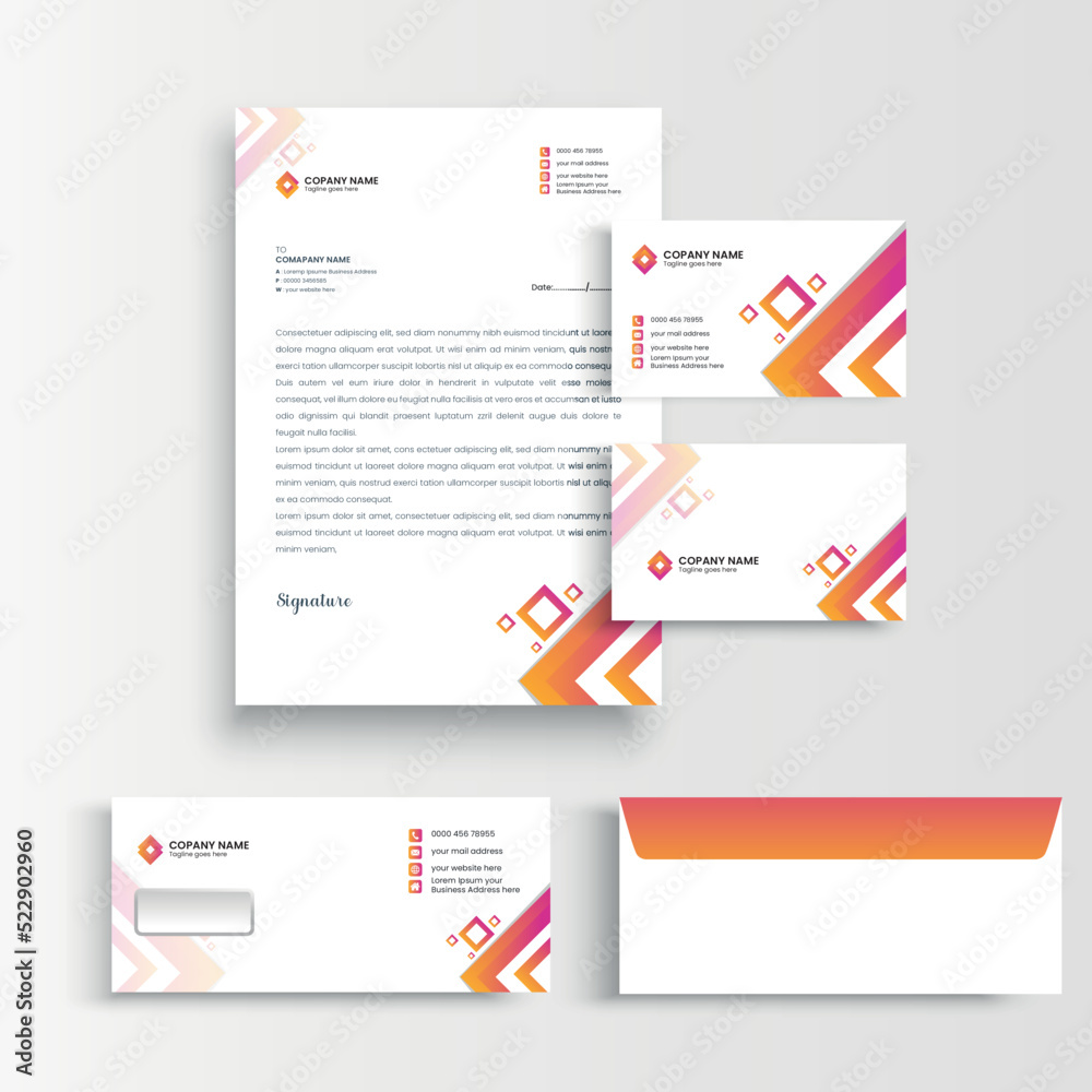 business card, letterhead, envelope template, business stationary business card, letterhead, envelope template, business stationary
