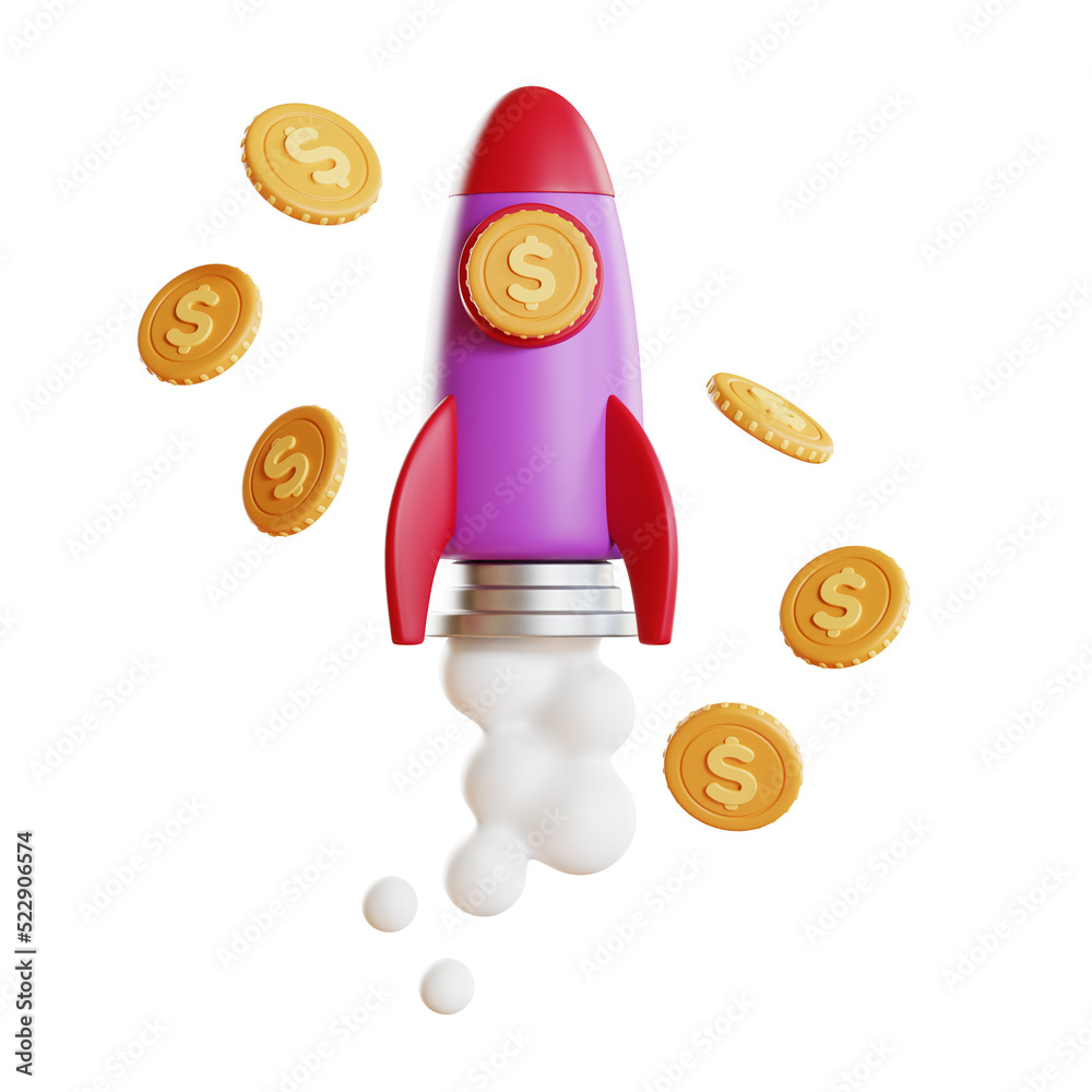 Money and finance isolated 3D icon Money and finance isolated 3D icon