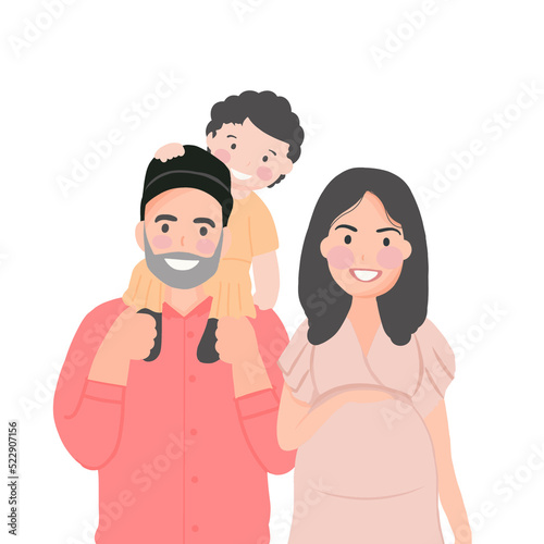 happy family, parents, mom, dad and kid
