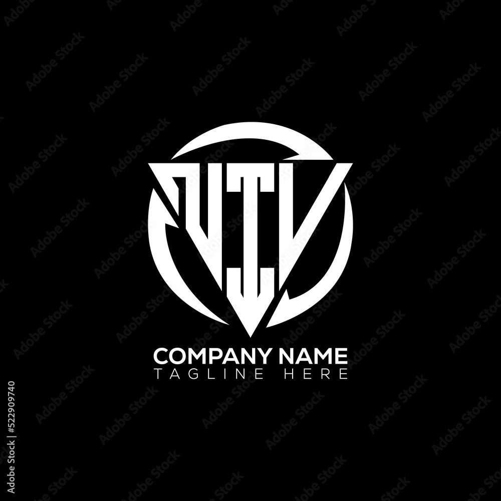 NIV letter luxury logo design on black background. NIV creative ...