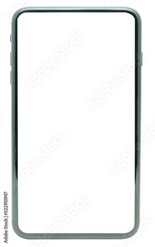 empty mobile phone on transparent background png file