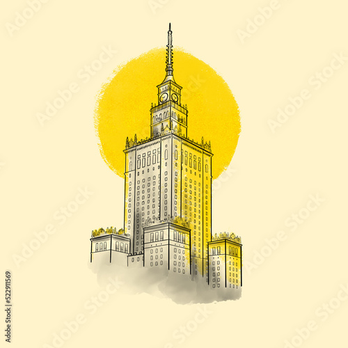 Ilustracja wieżowiec wschodnia Europa 