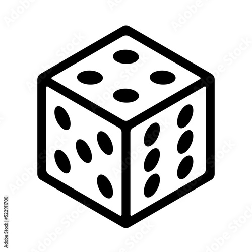 six sided gambling dice icon vector illustration for apps and websites