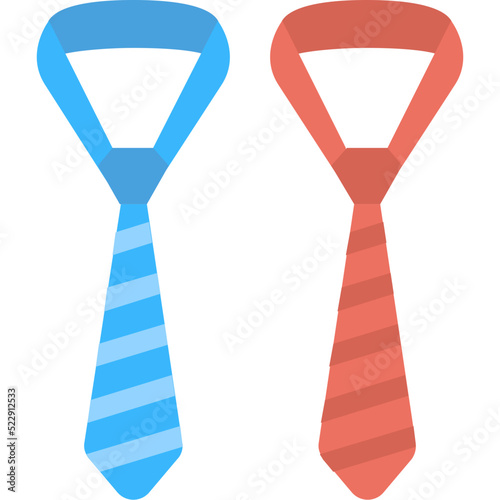 Striped Neckties Flat Icon 