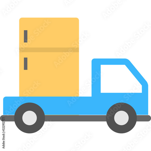 Refrigerator Delivery Flat Icon 
