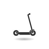 Electric push scooter icon with shadow