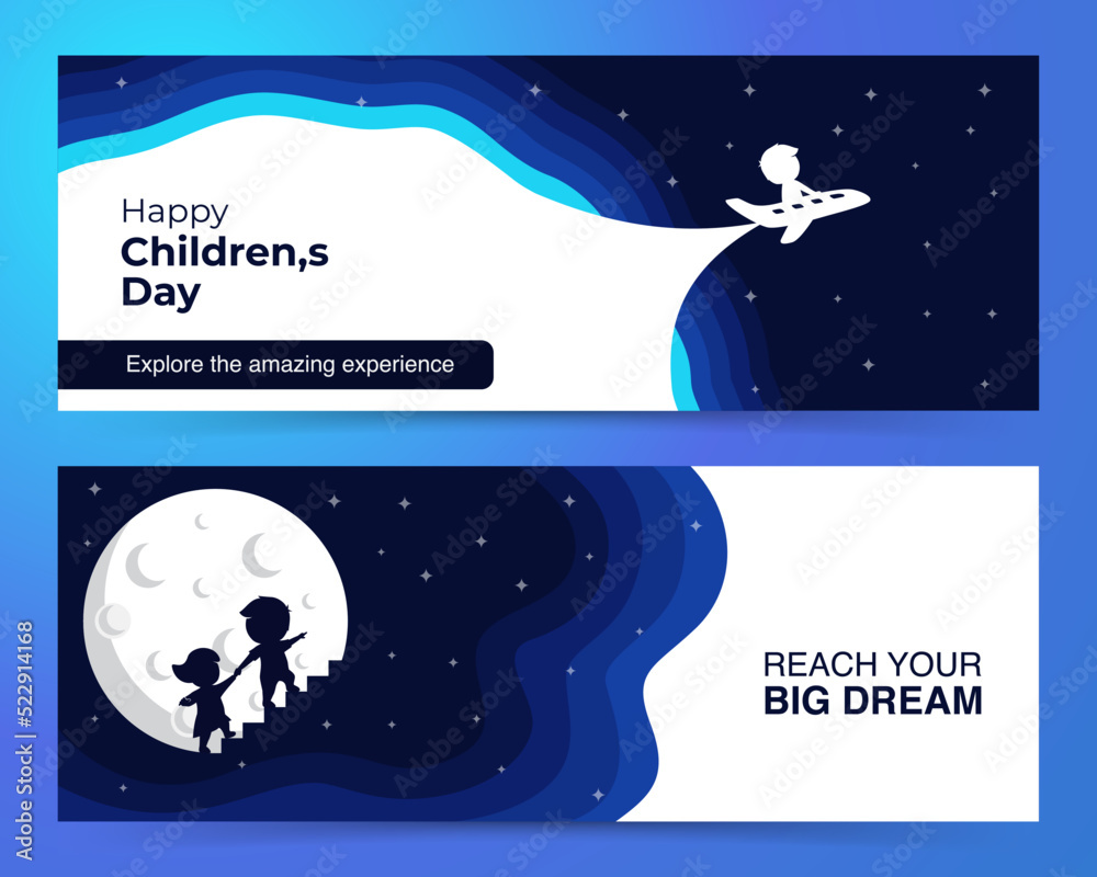 outer space kids banner illustration - welcome banner outer space kids banner illustration - welcome banner