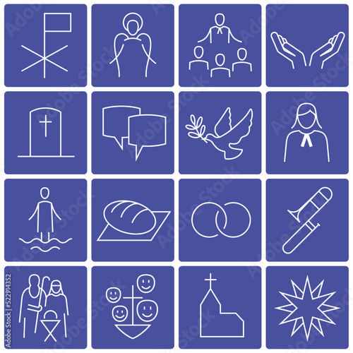 Icon Set Kirche+Gemeinde blauviolett 2